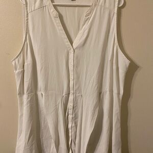 Torrid Button-Up Tie Front Peplum‎ Blouse - Georgette White Size 2X